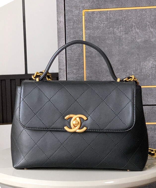 Chanel Large Flap Bag With Top Handle AS5467 Black